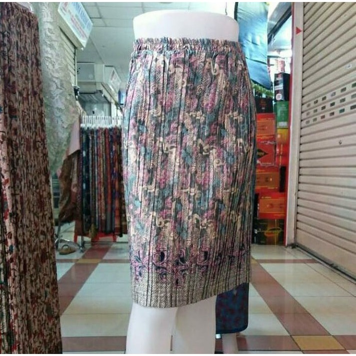 SB Collection Rok Plisket Cintia Pendek Midi Batik Jumbo Wanita