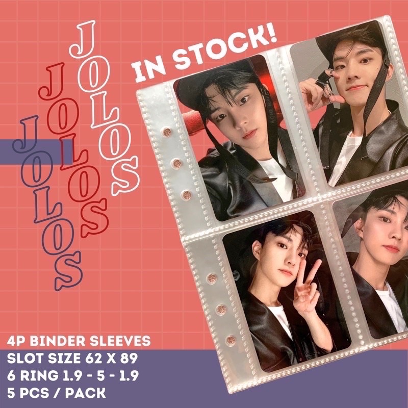 [READY] JOLOS BINDER SLEEVES 4P FOR COLLECTIBLE CARDS / SLEEVE 4P A5 DOUBLE SIDED 6 RING 1 PACK ISI 