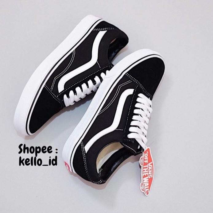 [ Top Sell ] fj-38 >> (BONUS SANDAL VANS) SEPATU VANS OLDSKOOL BLACK WHITE - SNEAKERS VANS OLD SKOOL