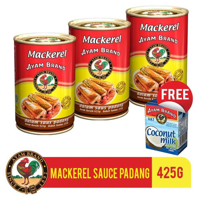 

TERPOPULER Paket Isi 3 pcs Mackerel Kaleng Saus Padang Ayam Brand Free Santan MURAH