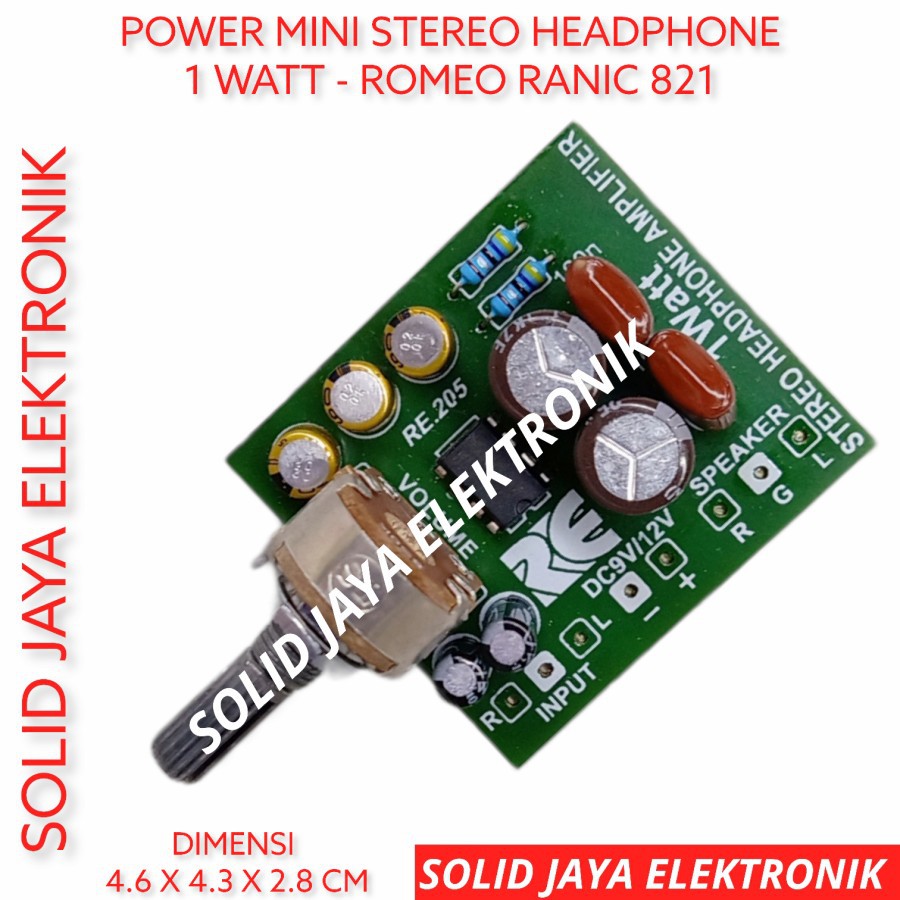 POWER MINI STEREO 1W 12V ROMEO AMPLI AMPLIFIER HEADSET MINI 12 V VOLT 1 WATT RANIC 821 ASLI ORIGINAL