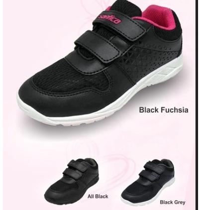 Harga TERMURAAH.. Sepatu Sekolah Santica Anak Perempuan Laki Double Velcro Perekat Harga Murah Obral