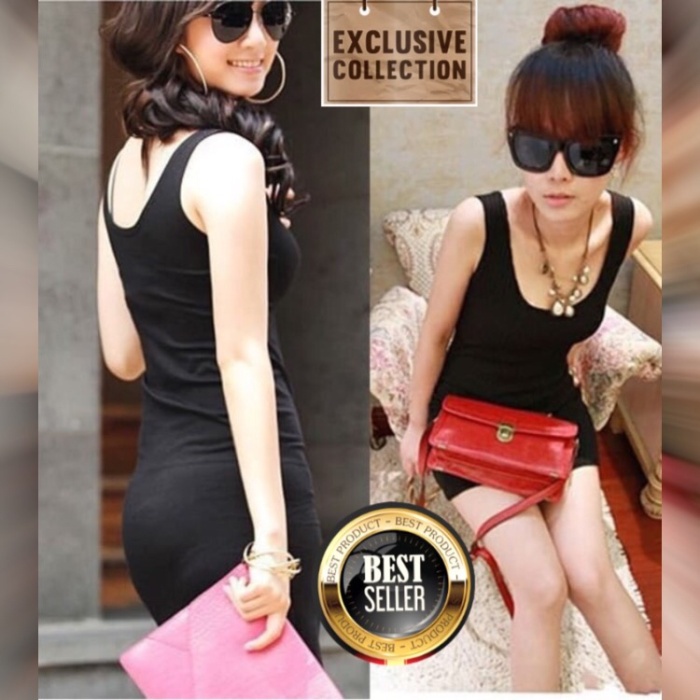 dress-mini- dress stretch slim fit tanktop mini baju import murah (af d 25) -mini-dress.