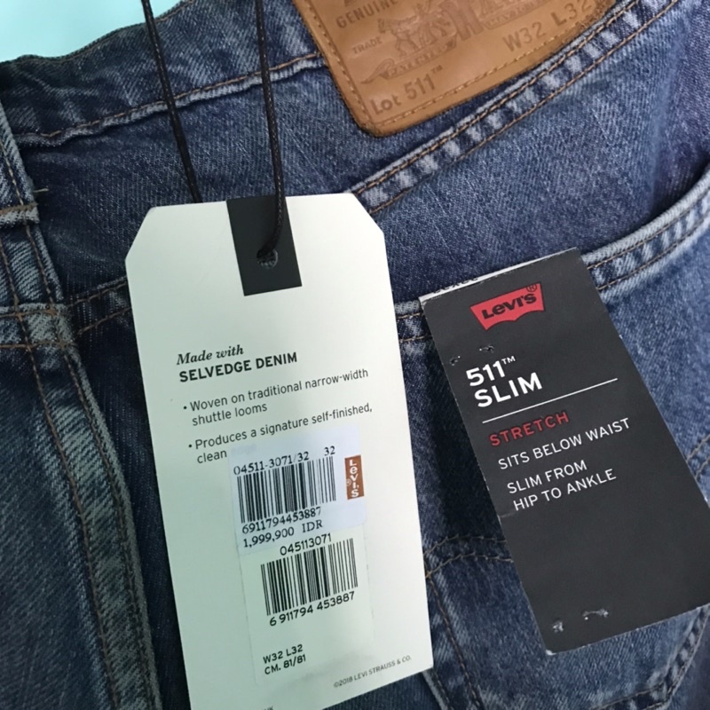 Levis 511 Selvedge Denim