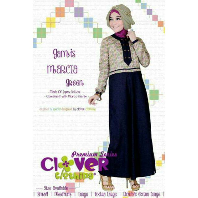 Gamis Denim Pesta Busui MARCIA - Dress Hijab by Clover Cloting