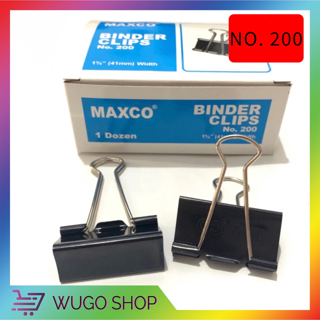 

Binder Clip/Klip Hitam Maxco No 200 - Harga Per Lusin
