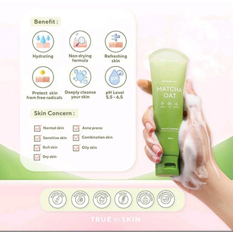 True to Skin Matcha Oat Gentle Cleanser 100ml