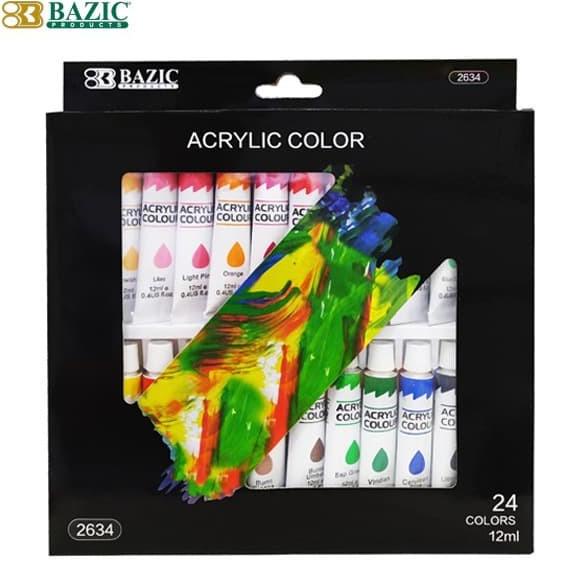 

TERLARIS Bazic Acrylic Paint Set 24 Colours 12ml - Cat Akrilik/CAT AKRILIK SET/CAT AKRILIK SET 24 WARNA/CAT AKRILIK PASTEL/CAT AIR/CAT AIR LUKIS SET/CAT AIR GIOTTO/KUAS LUKIS 1 SET/KUAS LUKIS KECIL/KUAS LUKIS LENGKAP/KANVAS LUKIS/KANVAS LUKIS