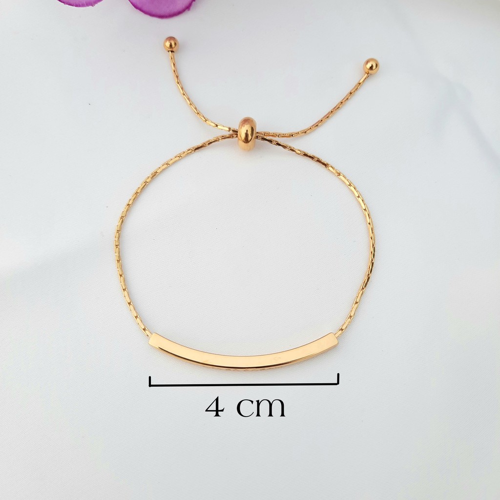 Gelang Rantai Serut Geometris LOVER DREAM Warna Gold