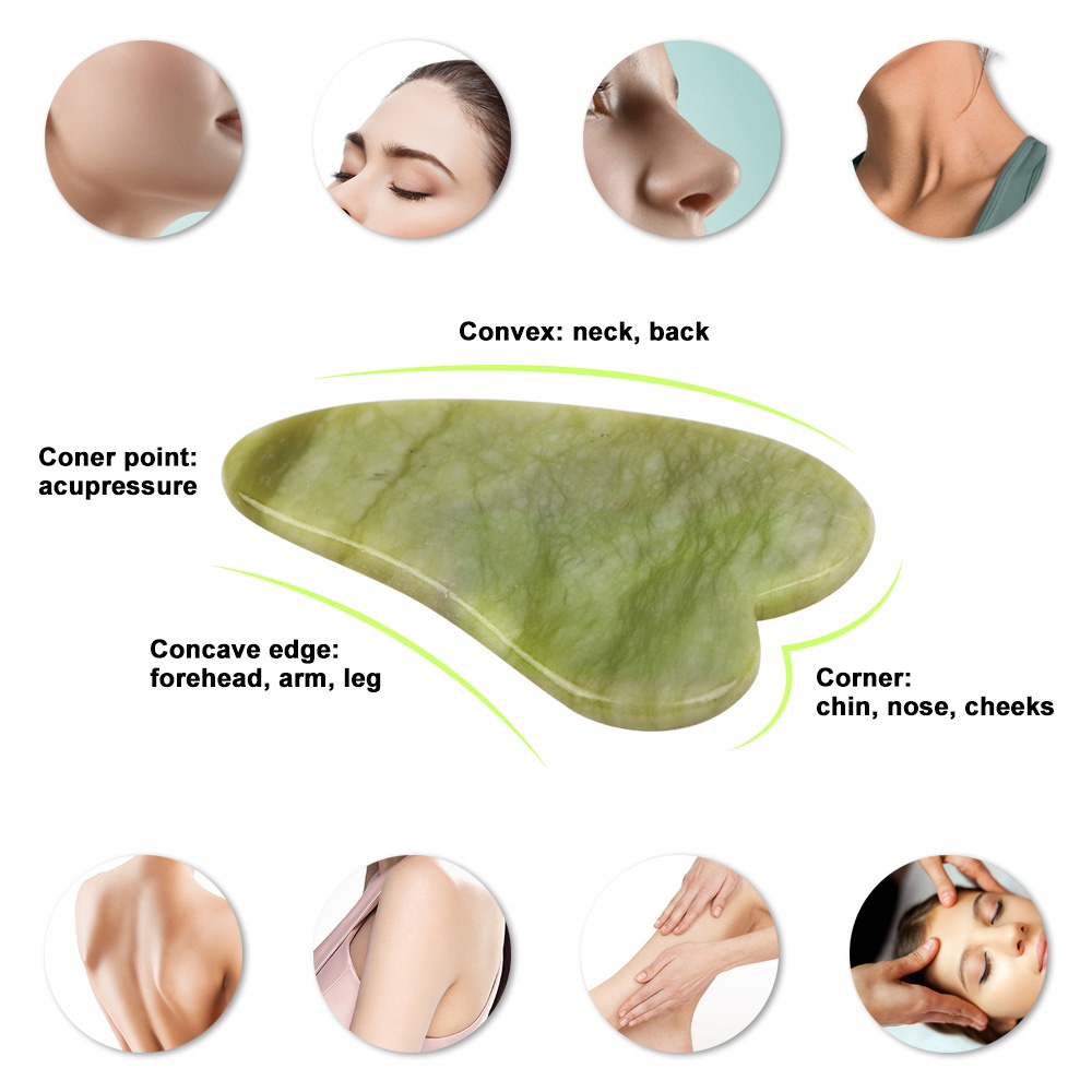 SaLorie Natural Massage Roller + Gua Sha Board with Box Face Lifting Massager Tool Wrinkle Removal Facial Massagers face lifting Slimming P00009