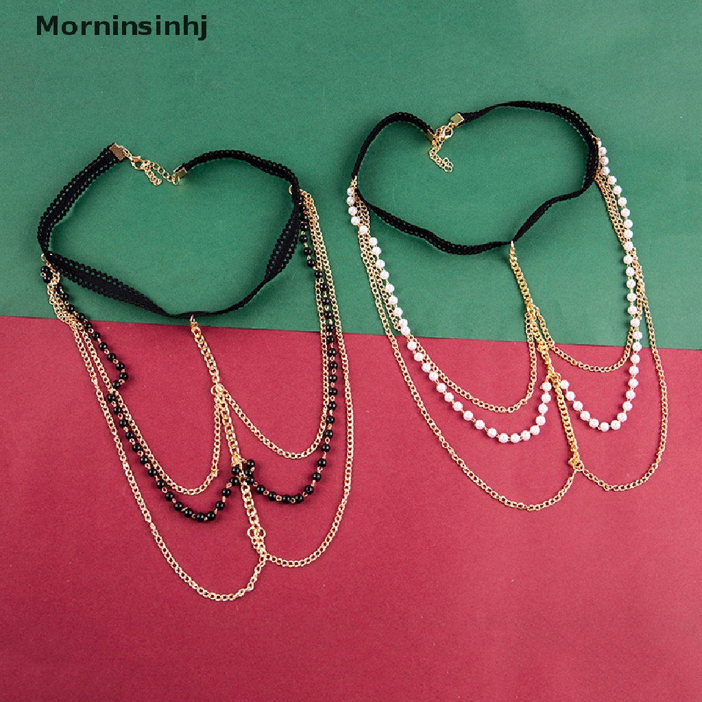 Rantai Paha Multilayer Bahan Metal Aksen Mutiara Untuk Wanita