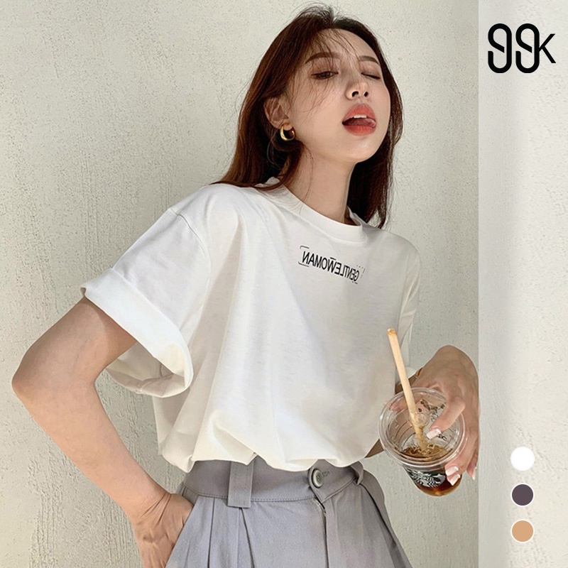 Korean Basic T-Shirts Women Atasan Wanita 2215 (M/L/XL)