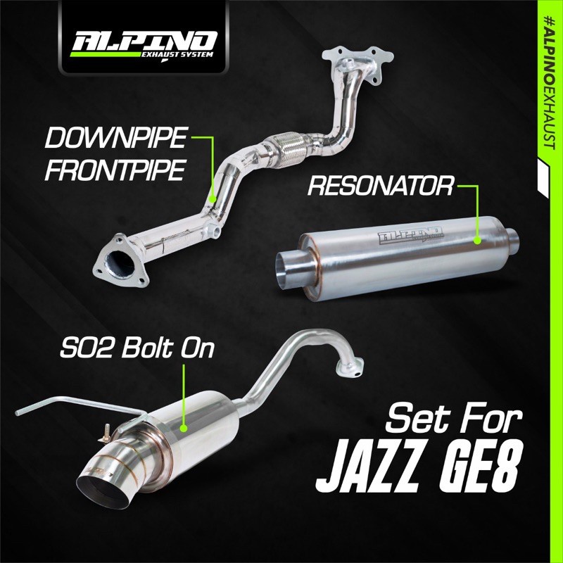 PAKET FULL SYSTEM ALPINO EXHAUST FOR HONDA JAZZ GE8