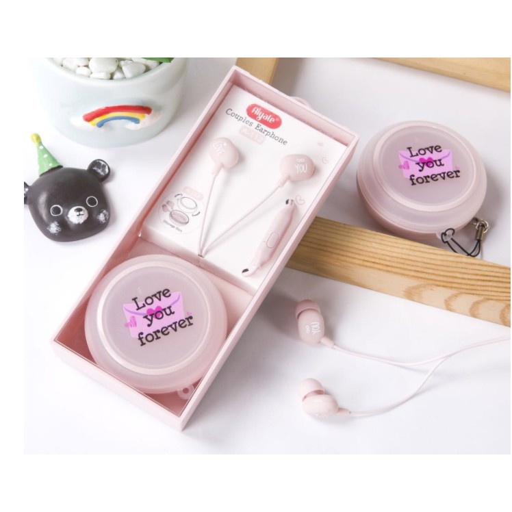 [A-112] Headset Earphone LOVE YOU FOREVER / Wadah Earphone Romantis Motif Cinta Love You Forever