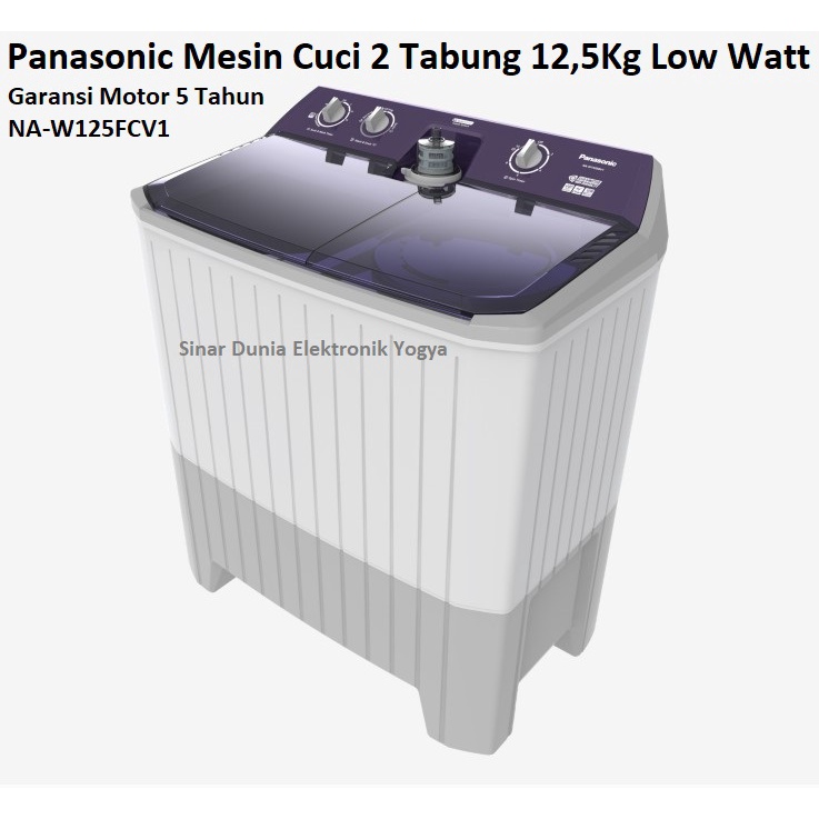 Panasonic Mesin Cuci 2 Tabung 12,5Kg Low Watt NA-W125FCV1 NAW125FCV