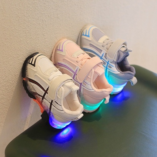 babyfit  SYMETRE sepatu sneakers lampu led anak dengan sol karet import ty-920r