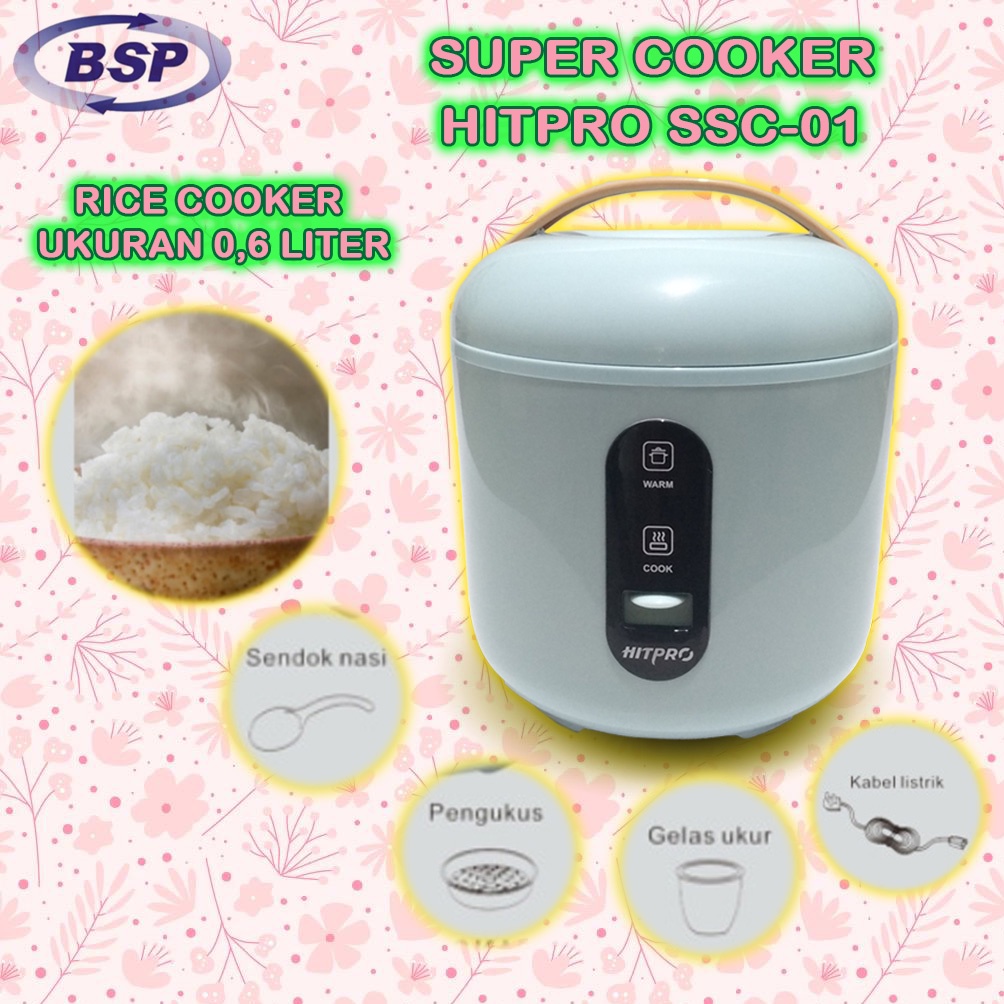 Hitpro Magic Com Penanak Nasi SSC-01/ SSC-02 / SSC-03 Rice Cooker Hitpro ( 0,6 / 1 / 1,2 )Liter Mini Mejikom Murah