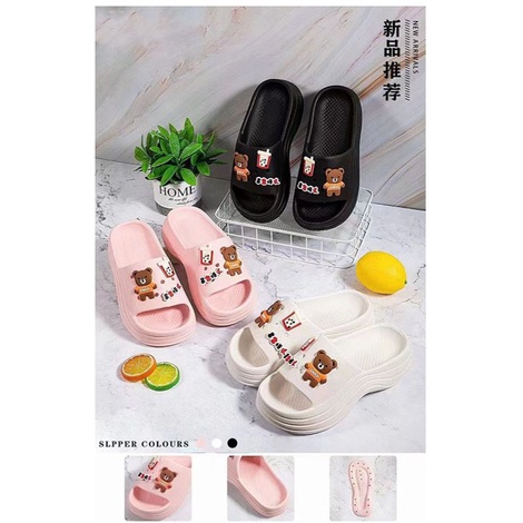 Sandal Crocs Fuji Wedges Accesories Panda Import High Quality S2