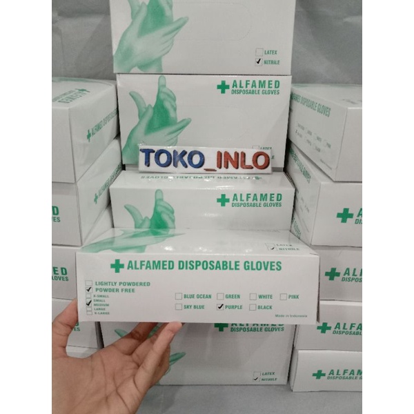 Sarung Tangan Nitrile isi 100 Alfamed / Sarung Tangan Nitrile / Disposable Gloves