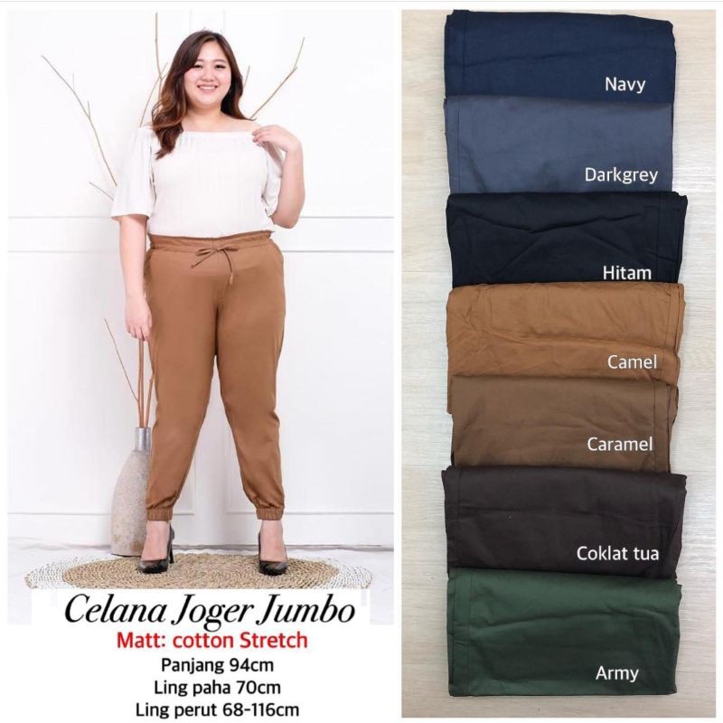 Bigsize Jogger Pants - celana joger jumbo wanita