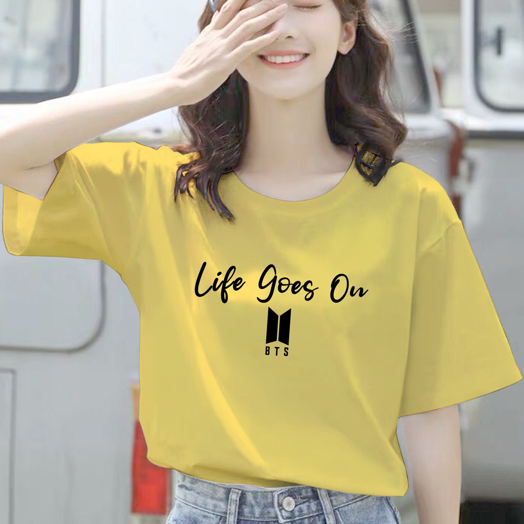 CALVIERO SHOP - BAJU KAOS ATASAN WANITA PRINT LIFE GOES ON ONLY