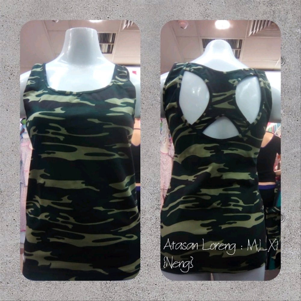 Atasan zumba army07 Baju Olahraga Wanita