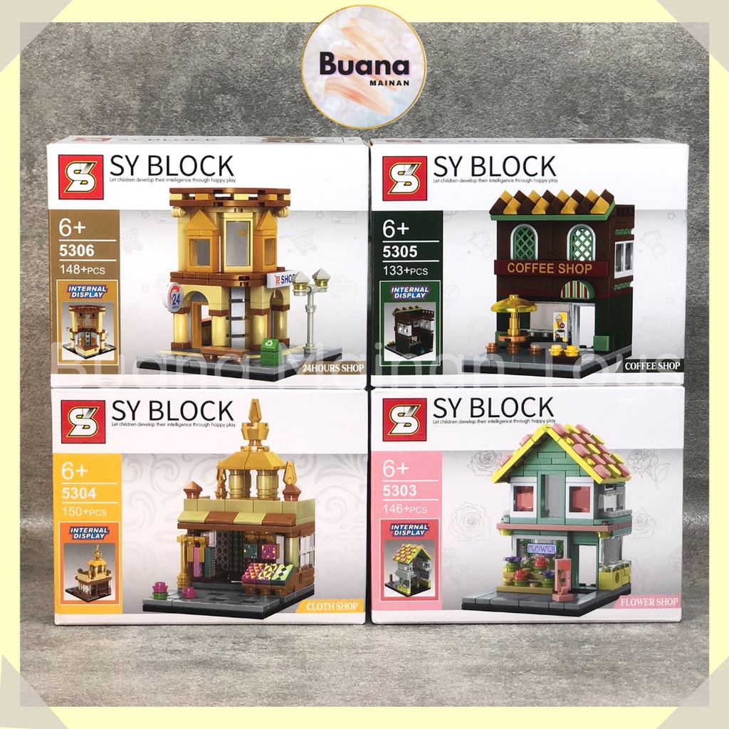 BRICK SY BLOCK MINIATUR SHOP BUILDING MAINAN BRICKS EDUKASI ANAK CREATOR MINI BUILD STORE 5303