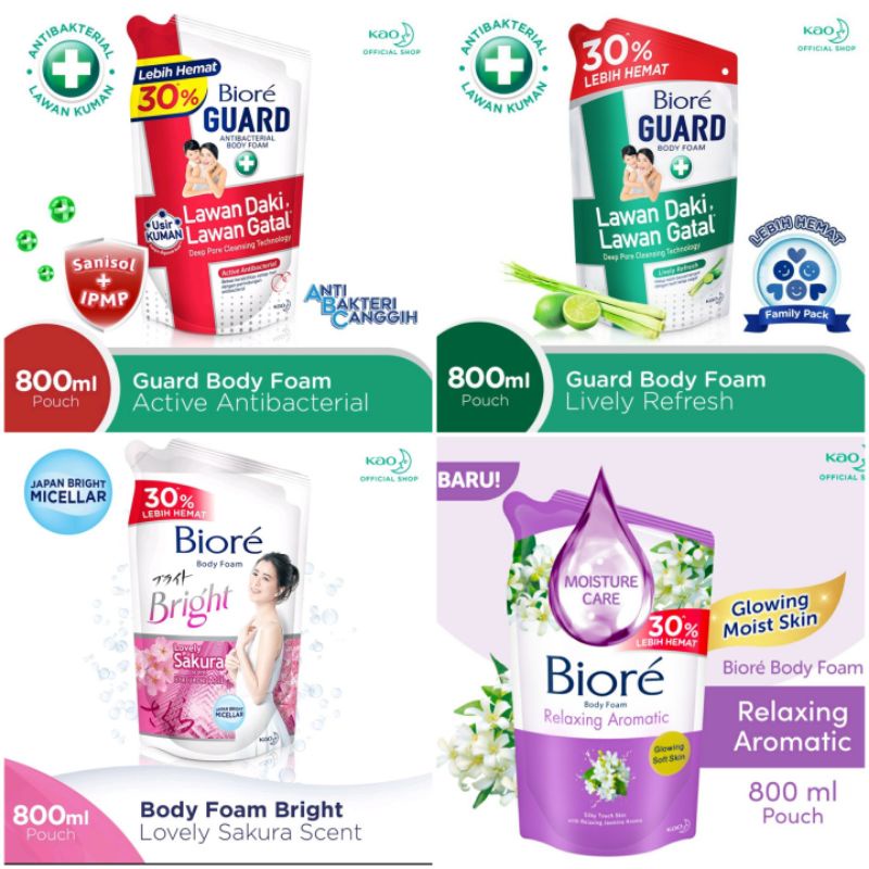 Biore Guard Body Foam 800ml/biore body wash Refill 800 ml