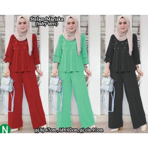 PREMIUM SETELAN CELANA KULOT mariska/stelan celana kulot muslim/stelan wanita/baju muslim murah