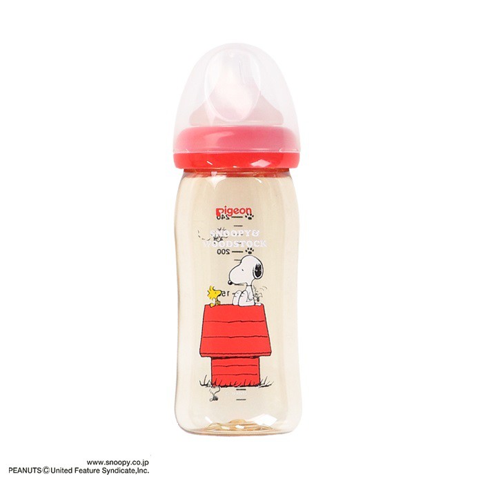 Pigeon PPSU 240ml Snoopy and Woodstock SofTouch Wideneck Bottle Botol Susu