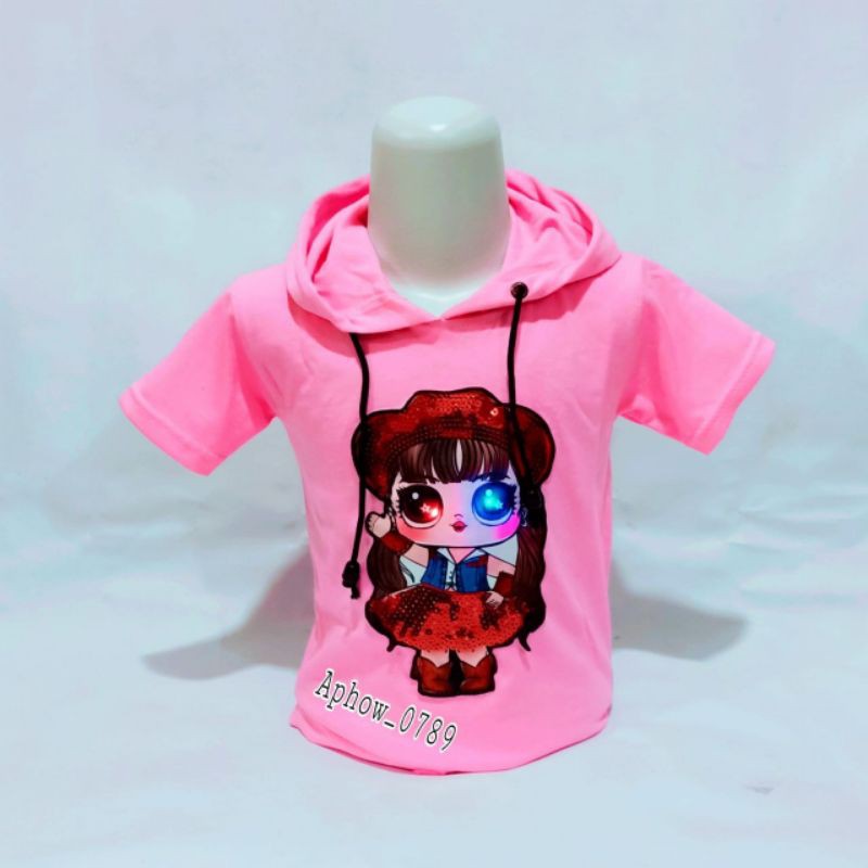 kaos Hoodie anak Perempuan LED LOL Hoodie LOL UK 2-10TAHUN