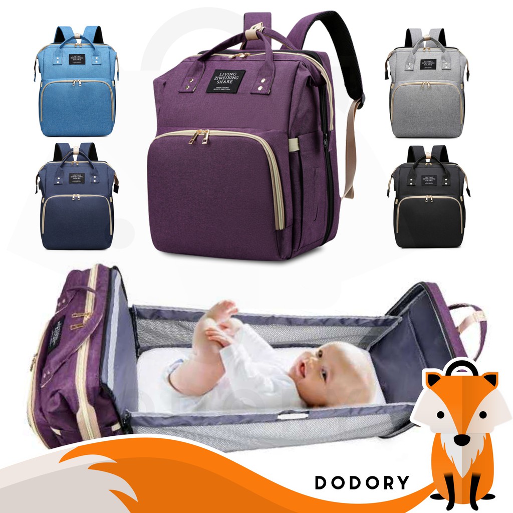 DODORY DDR1425 Tas Perlengkapan Bayi Multifungsi 2in1 Kasur Tidur Tas Ransel Diaper Bag