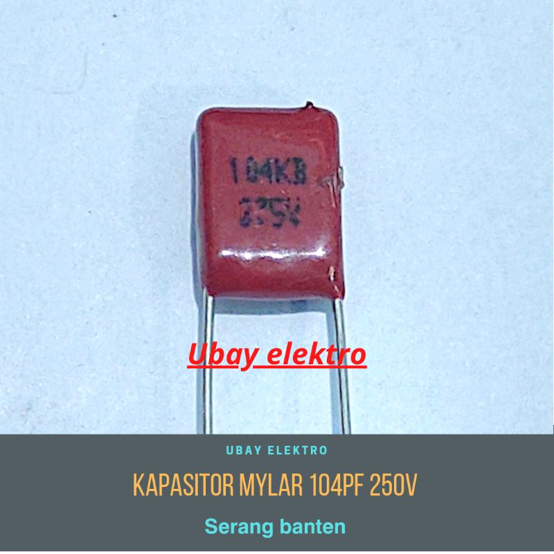 (10 pcs) Kapasitor mylar 104pf 275v