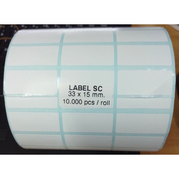 

(BISA COD) KERTAS STICKER LABEL BARCODE SC 33X15 3 BARIS ISI 10 RB