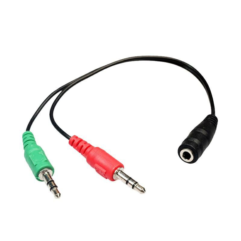 ISC Kabel Aux Splitter dan Mic 3.5MM Kabel Male and Female 2 in 1