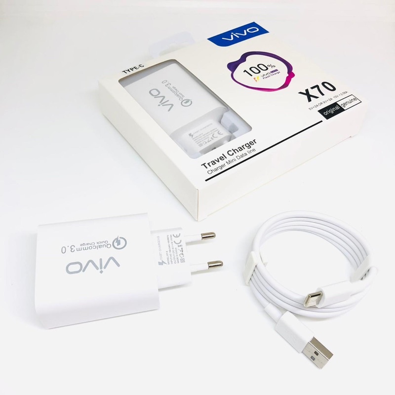 CHARGER VIVO X70 SUPER FLASH CHARGER MICRO USB &amp; TYPE C ORIGINAL