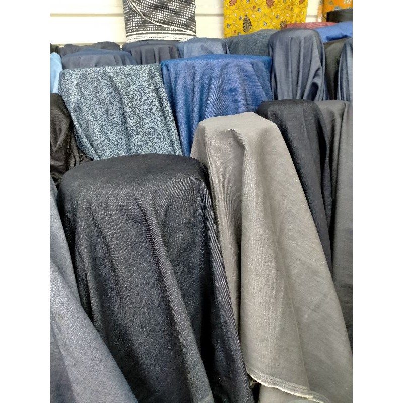 kain denim chambray stok garment