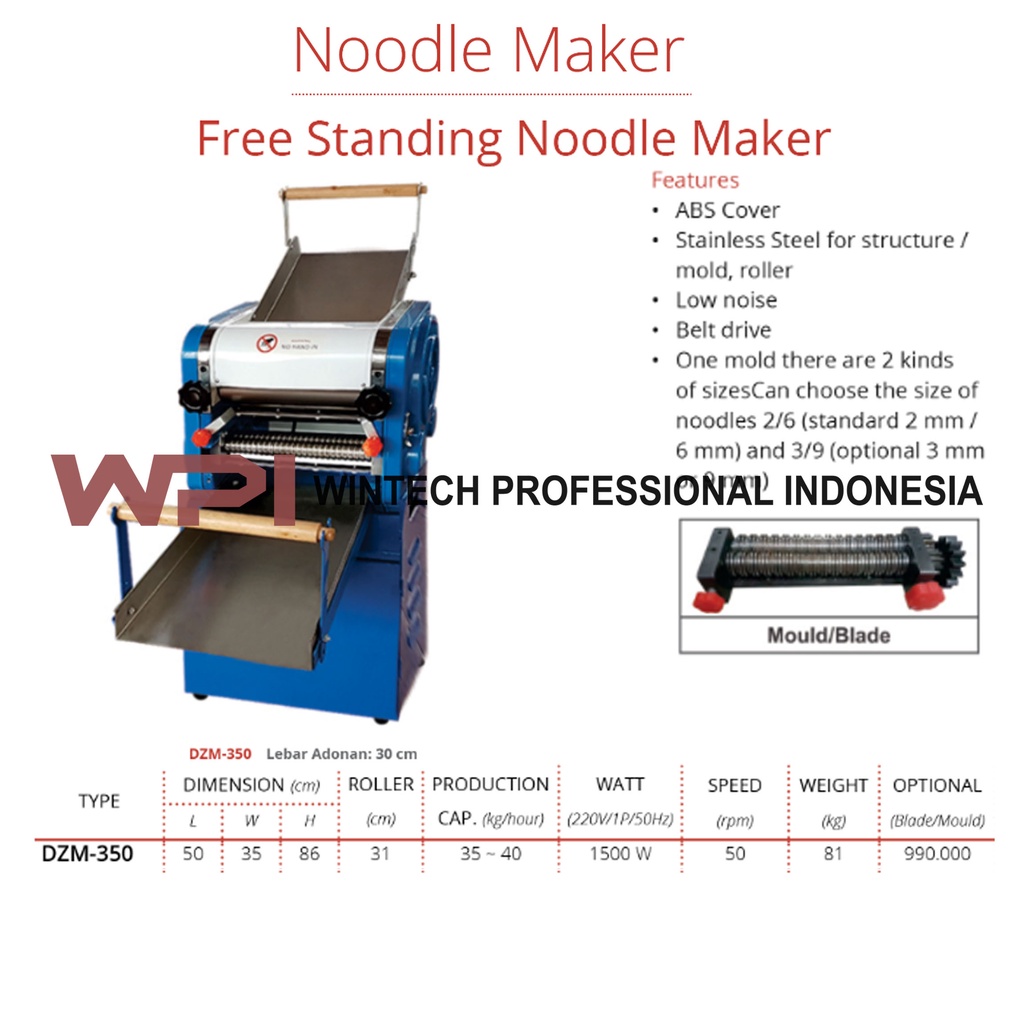 Getra DZM-350 Mesin Pencetak Mie - Mesin Pembuat Mie - Free Standing Noodle Maker DZM350 DZM 350