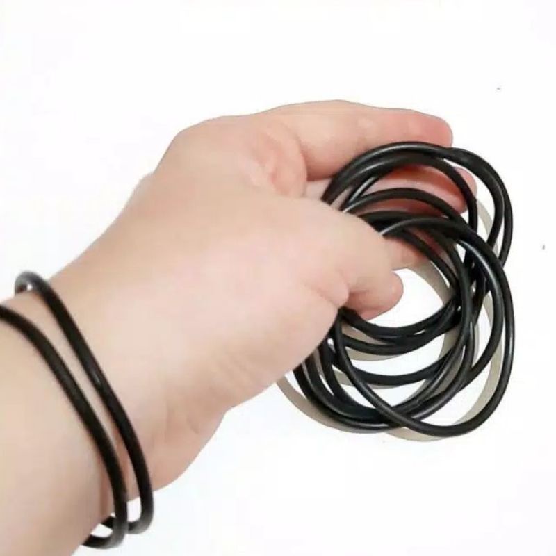 Karet Gelang Hitam Isi 5pcs / Gelang Karet Hitam / Gelang Hitam / Gelang Tangan / Gelang Kaki