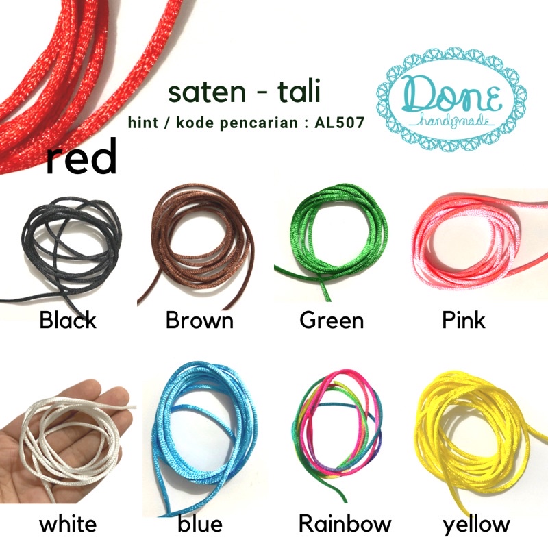 Done handymade saten rope rope tali satin tali kilap AL507