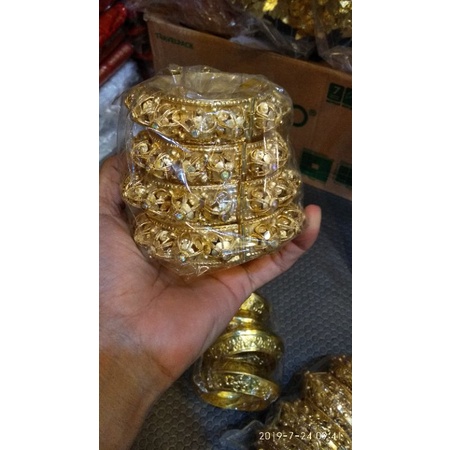 gelang pengantin cewek  adat palembang sepuh emas kanan kiri