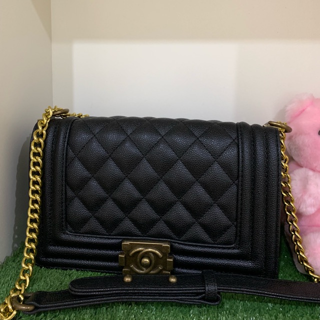 Chanel Le Boy Caviar Black