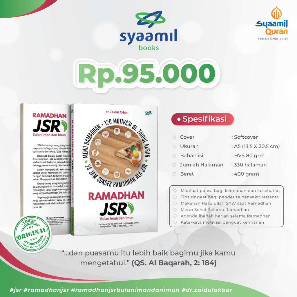 Buku Ramadhan JSR dr. Zaidul Akbar | 100% Ori