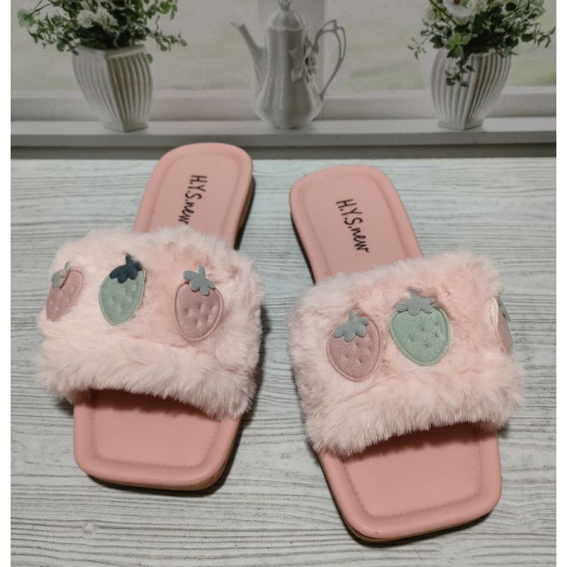 sandal wanita selop wanita Bulu Hys