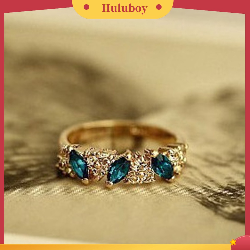 Hu Hu Hu Hu Hu Alat Bantu Pasang Kacamata♡ Cincin Alloy Hias Batu Permata Imitasi Warna Hijau Untuk Wanita