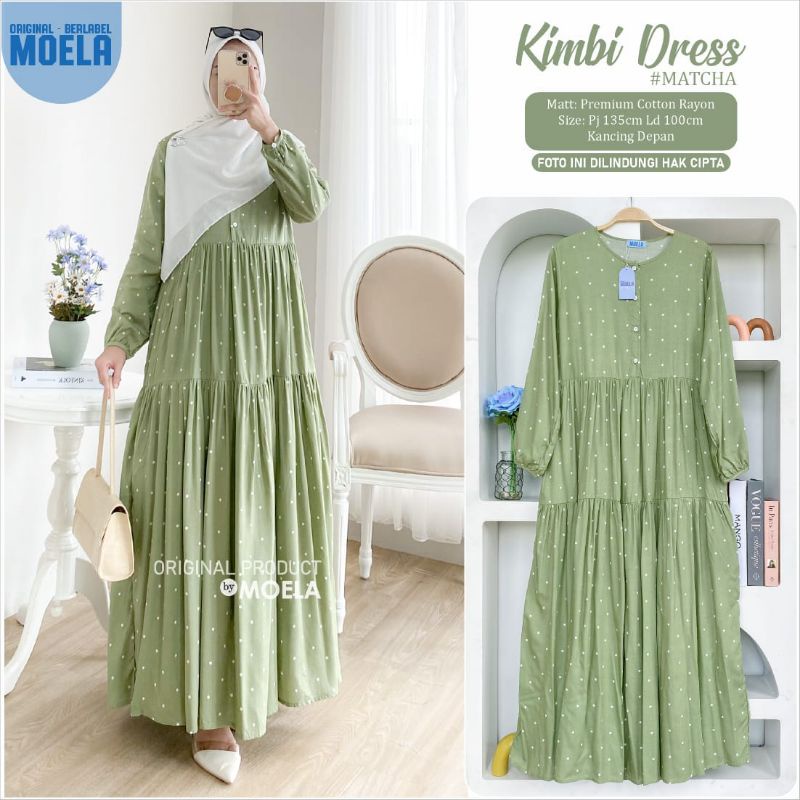 KIMBI DRESS BY MOELA [ DRESS CANTIK | MOTIF POLKADOT ORIGINAL BY MOELA