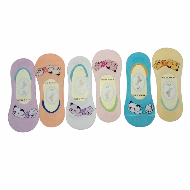 Kaos Kaki Pendek Wanita Invisible Korea Style Hidden 1Pasang (Bahan Katun)(Campur)-1