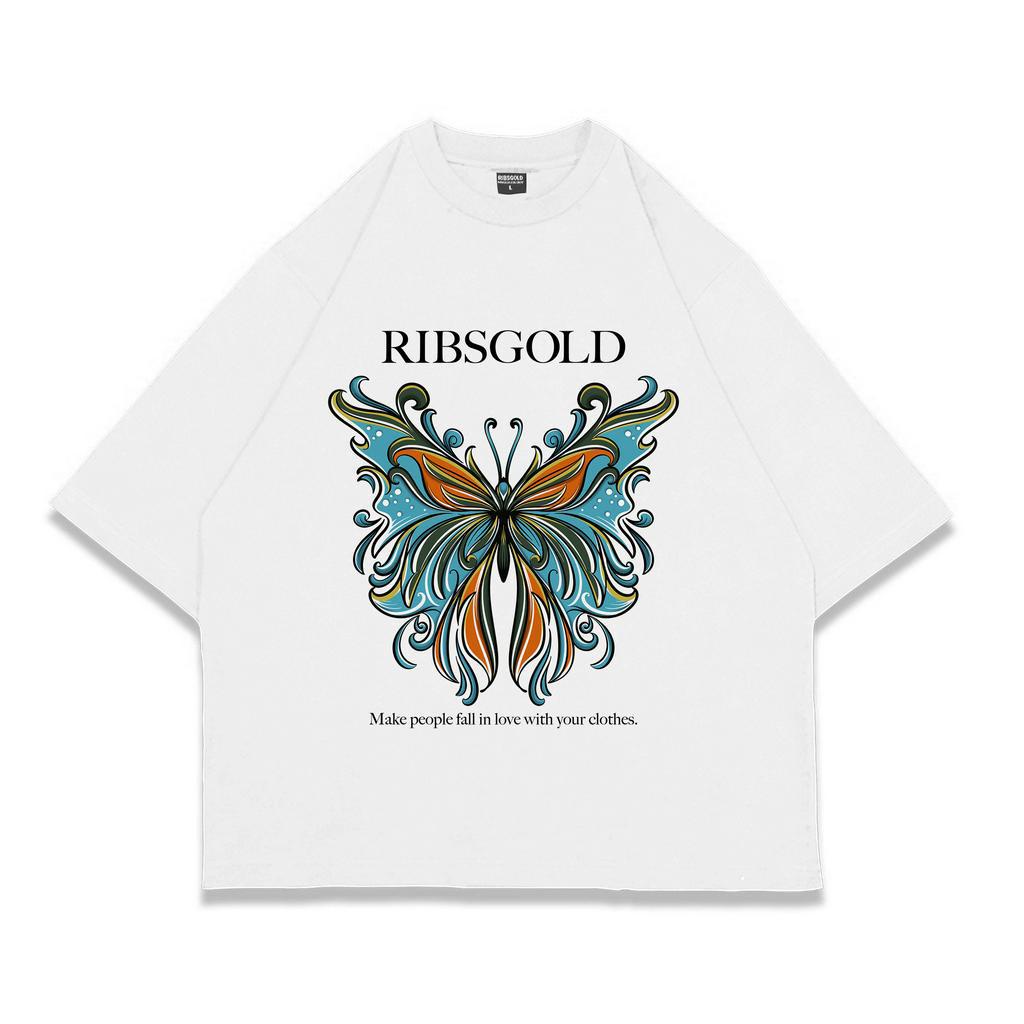 Ribsgold Kaos Distro Oversize Pria Magic Butterfly Katun