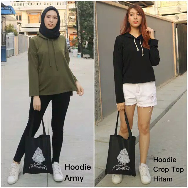 Hoodie Sweater Crop Top Bahan Babyterry Good Quality 2253 CT / 2252