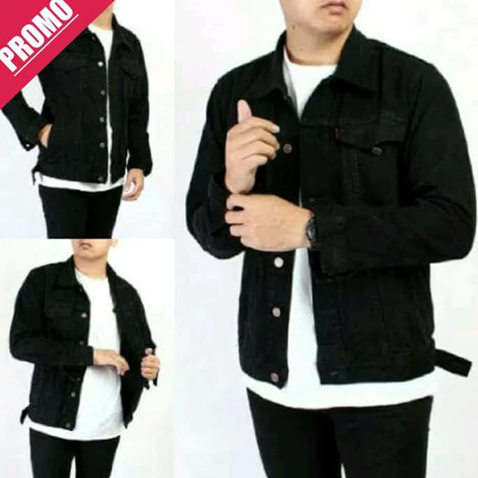 JAKET JEANS LEVIS HITAM PEKAT KEREN PREMIUM / BLACK "HARGA PROMO"